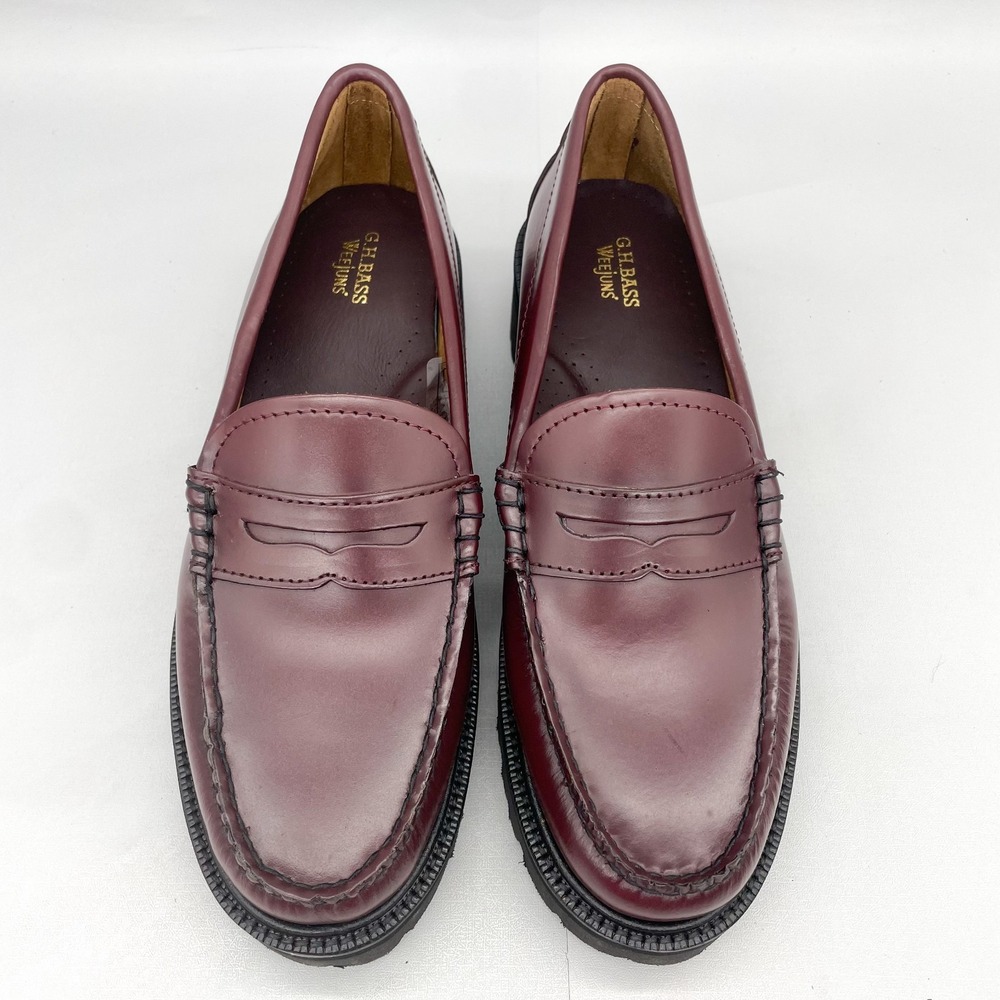 GH Bass Weejuns Womens 10 Whitney Super Lug Penny Loafer Oxblood Leather Slip On